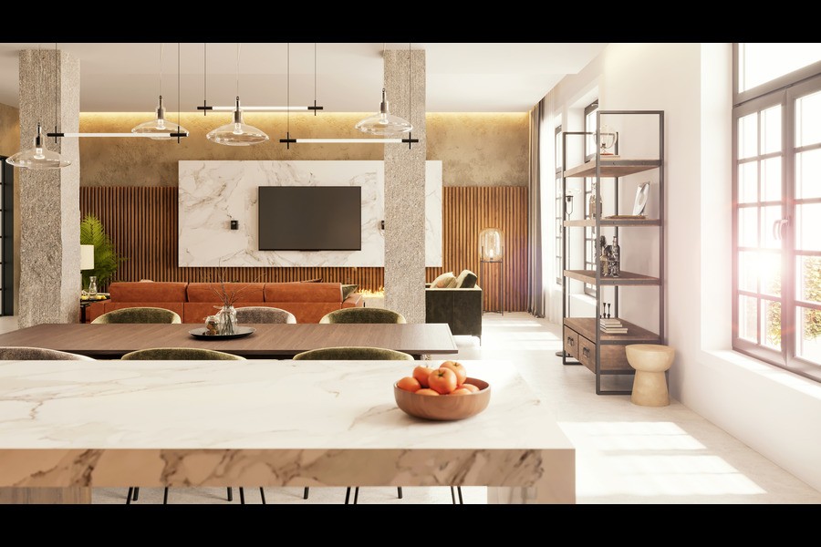 Living room with carefully designed lighting